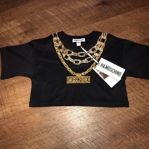New Moschino Jeremy Scott H&M Crop Top Shirt Xs